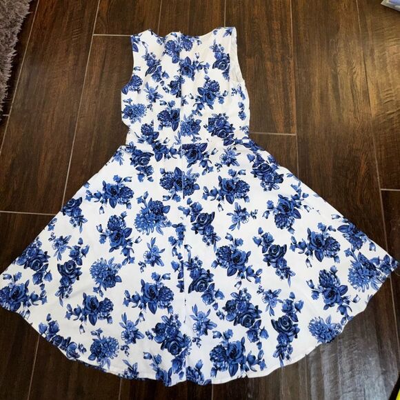 Hanpceirs Women's Boatneck Sleeveless Swing Vintage 1950s Cocktail Dress sz L - Picture 10 of 11